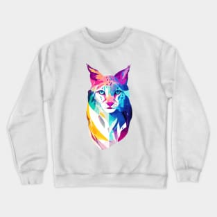 Lynx Wild Nature Animal Colors Art Paint Crewneck Sweatshirt